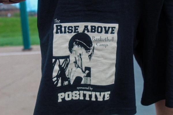 The "Rise Above" basketball camp shorts